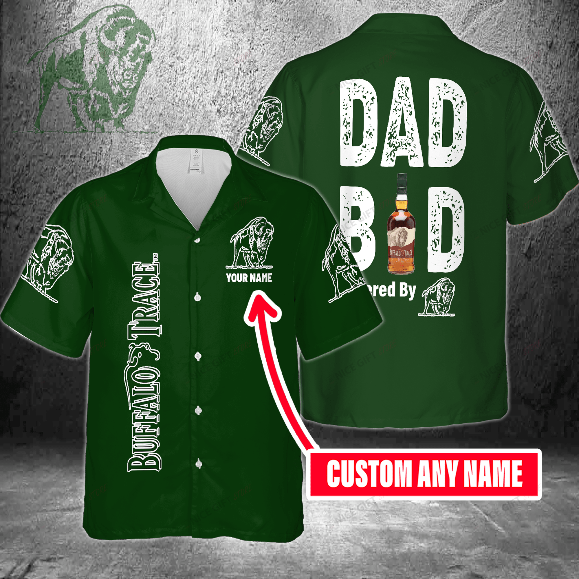 Dad Bod Powered By Jim Beam Custom Name Hawaiian Shirt For Men And Women