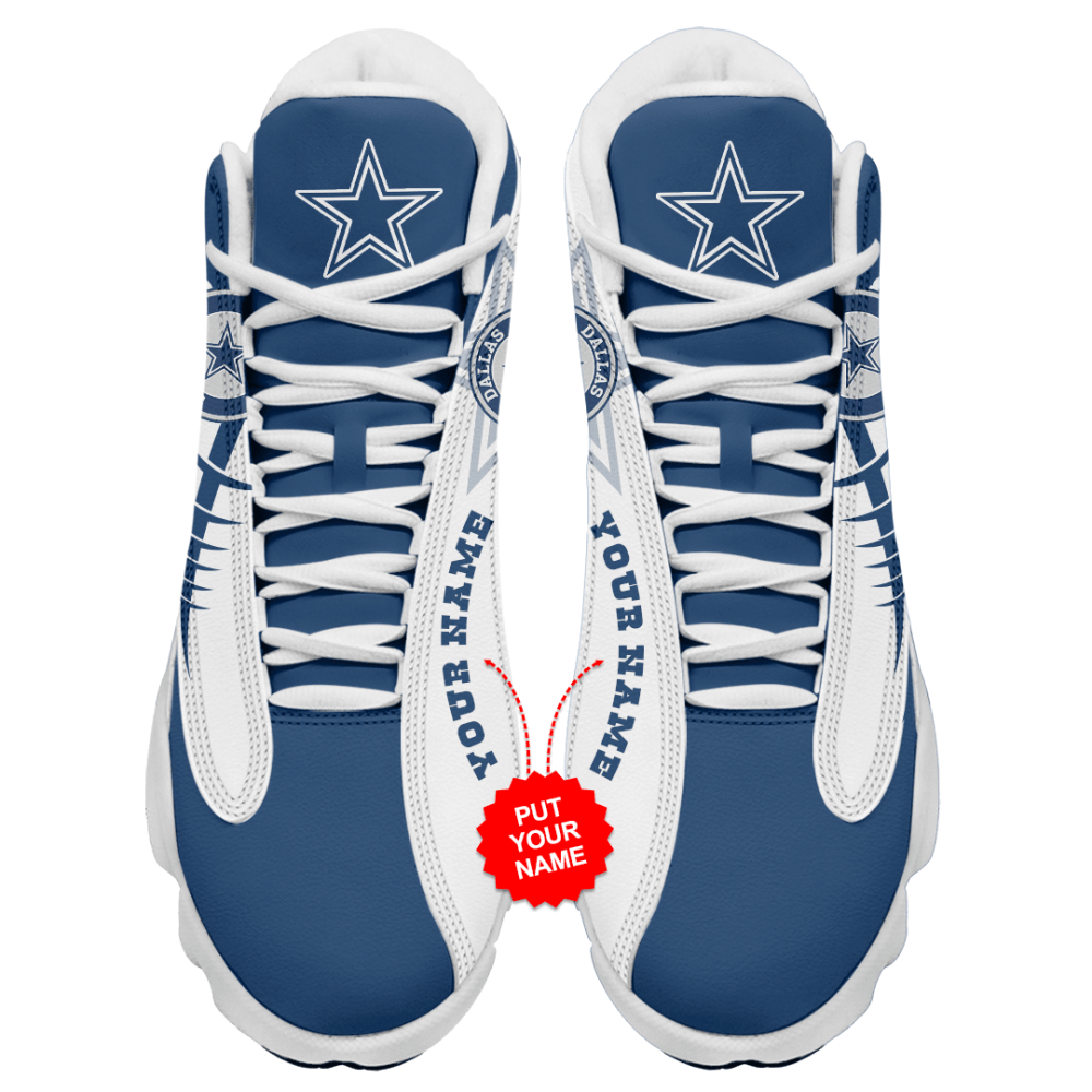 Dallas Cowboys Custom Name Air Jordan 13 Sneakers, Best Gift For Men And Women