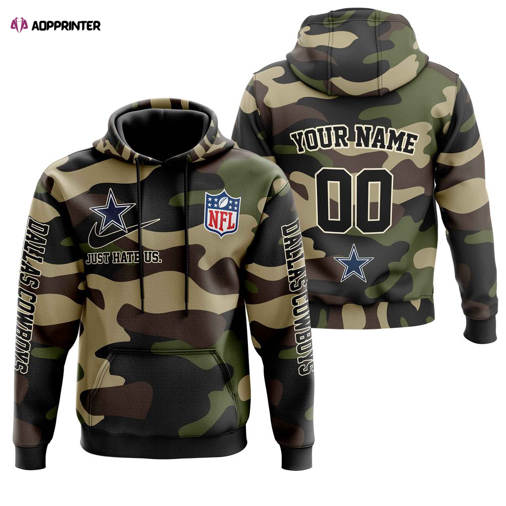 Dallas Cowboys Personalized Hoodie-Zip Hoodie Camo Style, For Men And Women