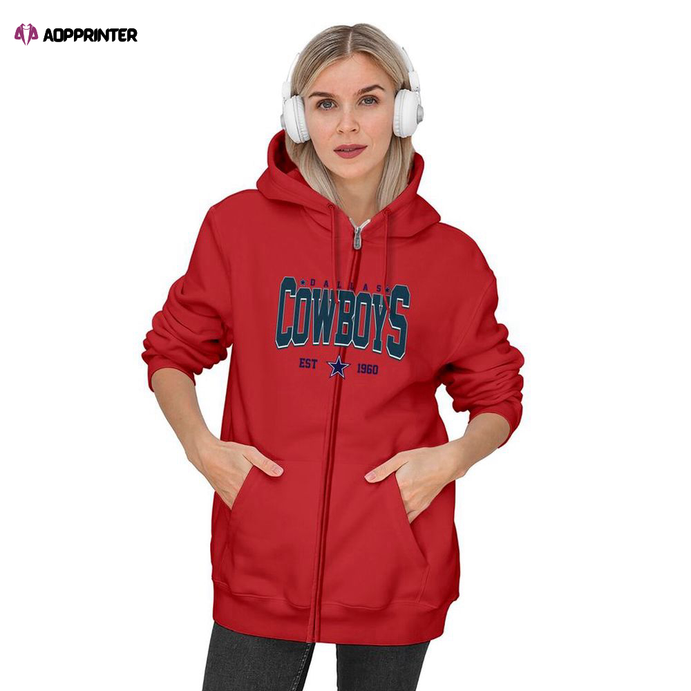 Dallas Cowboys Zip Hoodie, Gift For Men And Women