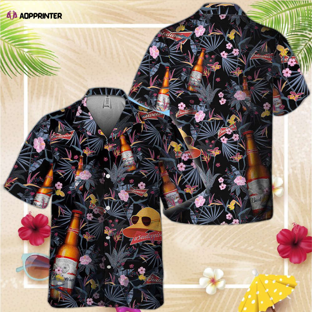Dark Tropical Budweiser Hawaiian Shirt For Men Women