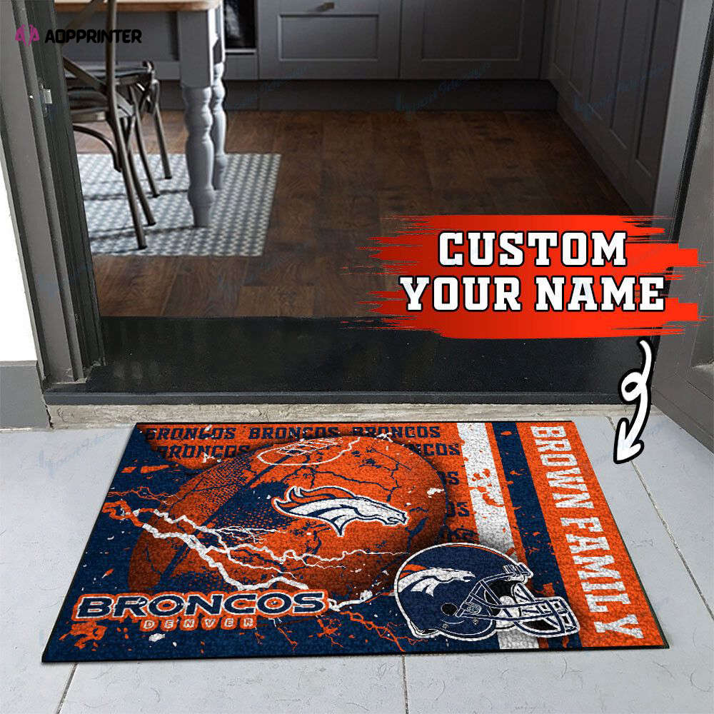 Denver Broncos Personalized Doormat, Gift For Home Decor