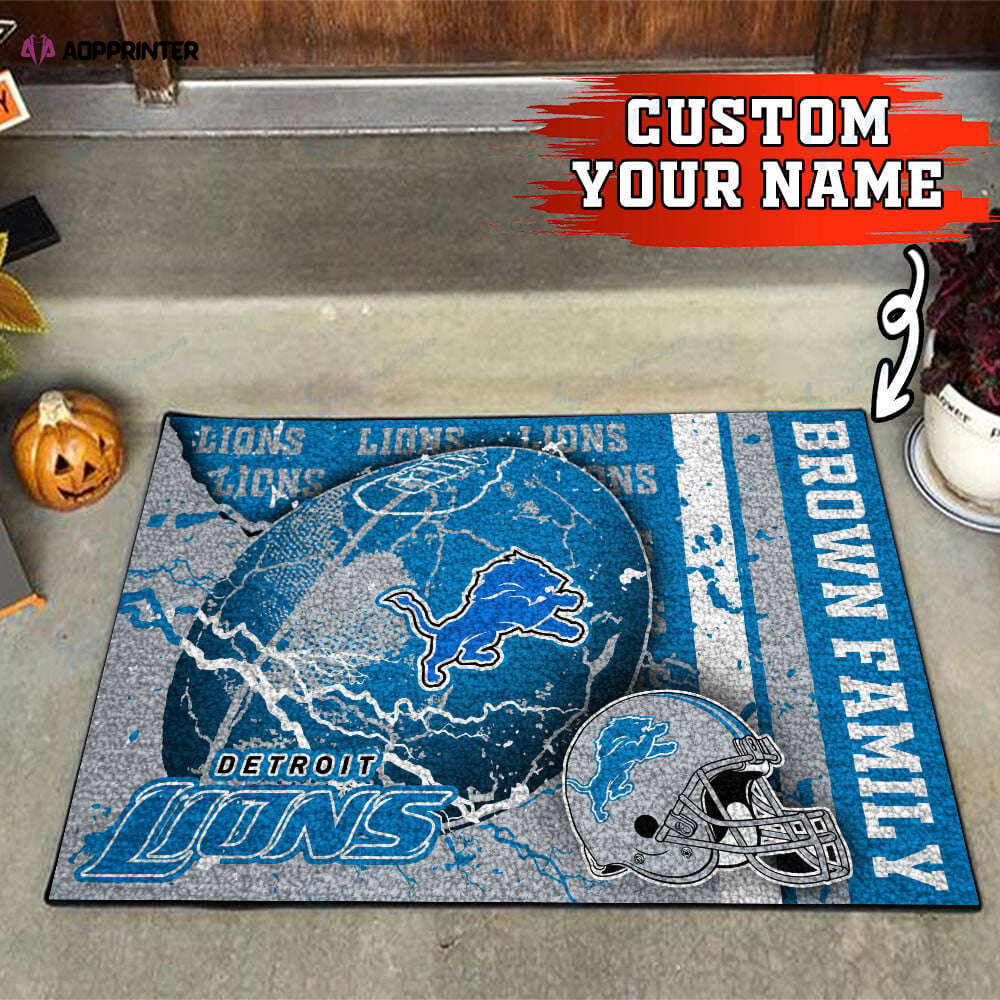 Detroit Lions Personalized Doormat, Best Gift For Home Decor