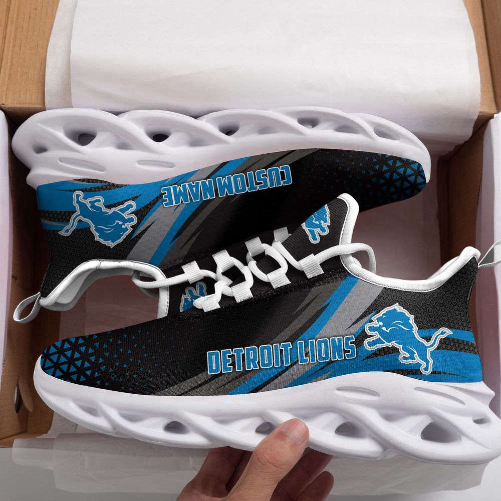 Detroit Lions Triangle Custom Personalized Max Soul Sneakers Shoes For Men Women