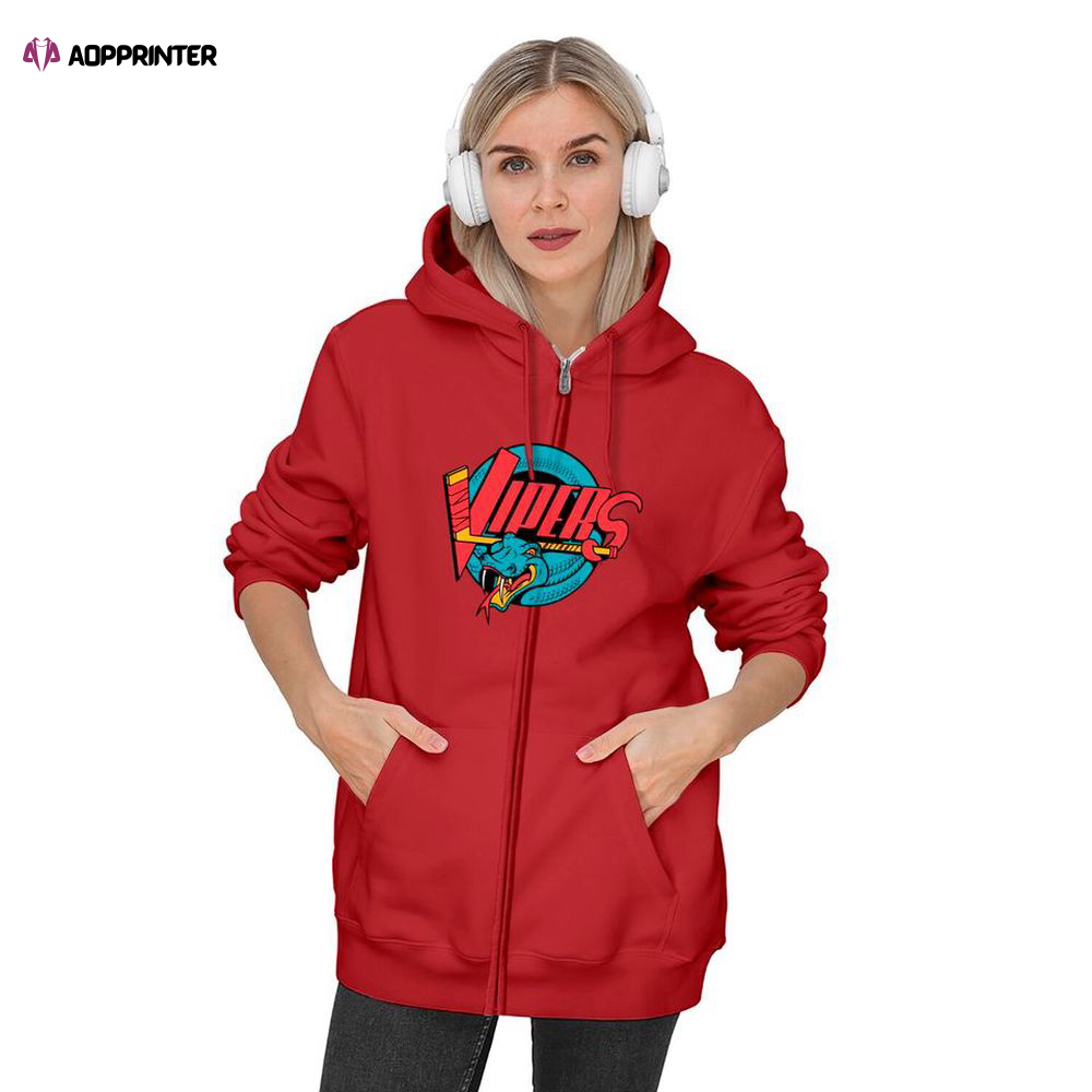 Detroit Vipers – Detroit Vipers – Crewneck Zip Hoodie, Gift For Men And Women