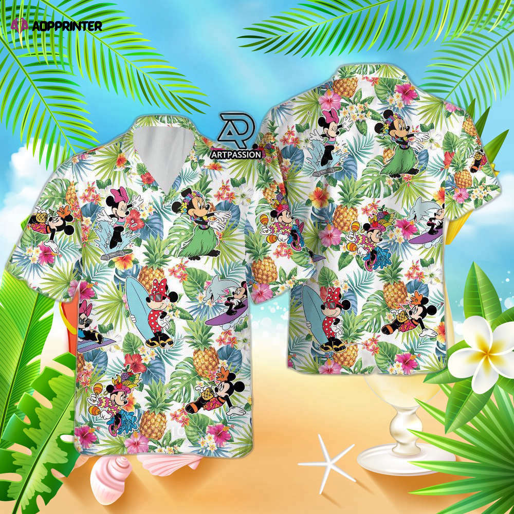 Disney Aloha Hawaiian Shirt, Minnie Beach Holiday, For Men Women