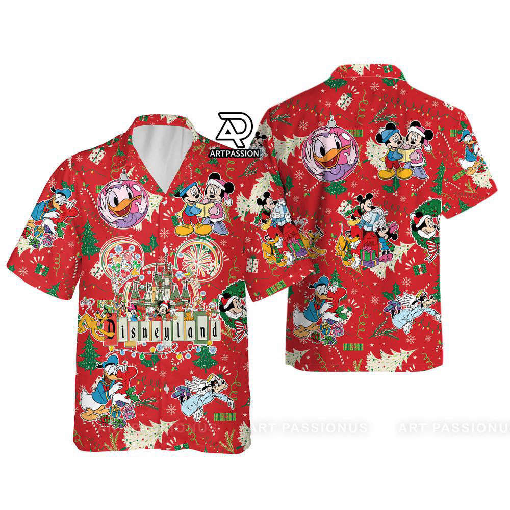 Disneyland Christmas Hawaiian Shirt, Mickey and Friends Christmas