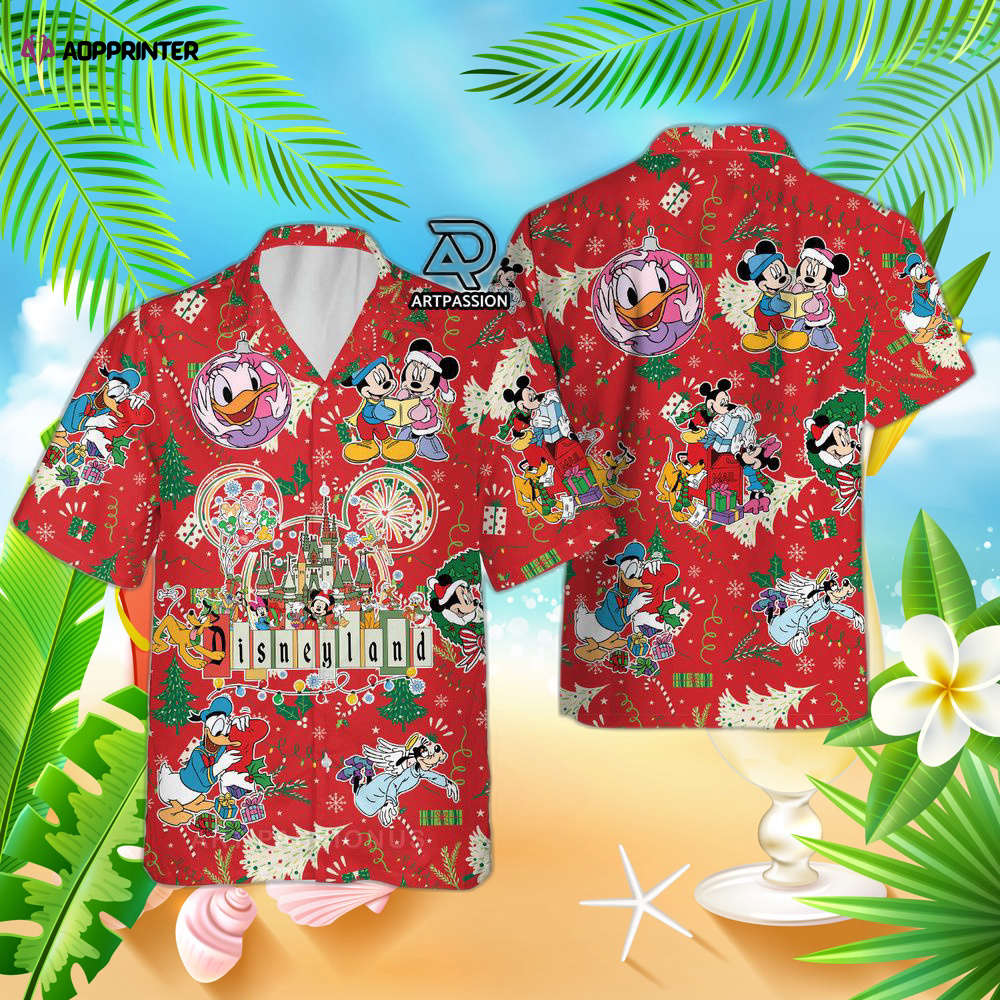 Disney Merry Christmas Hawaiian Shirt, Mickey Minnie Disneyland, For Men Women