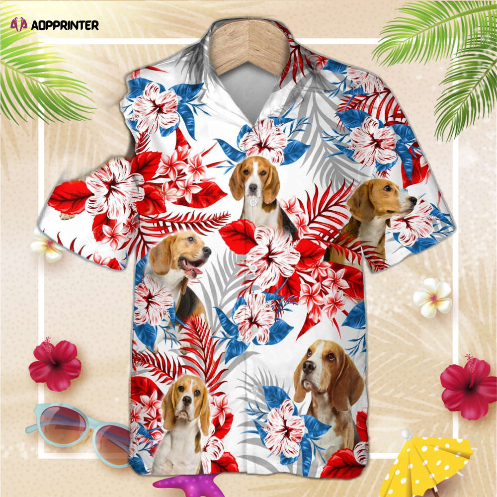 Dog Beagle Flower Hawaiian Shirt, Summer Aloha Shirt, For Men Women