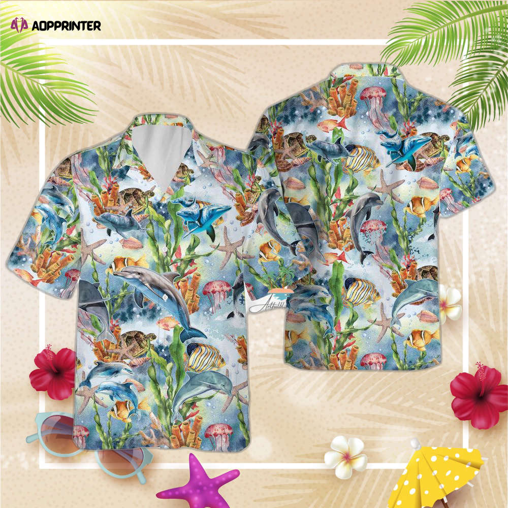 Dolphin Ocean Animal Hawaiian Shirt, Gift For Men And Women