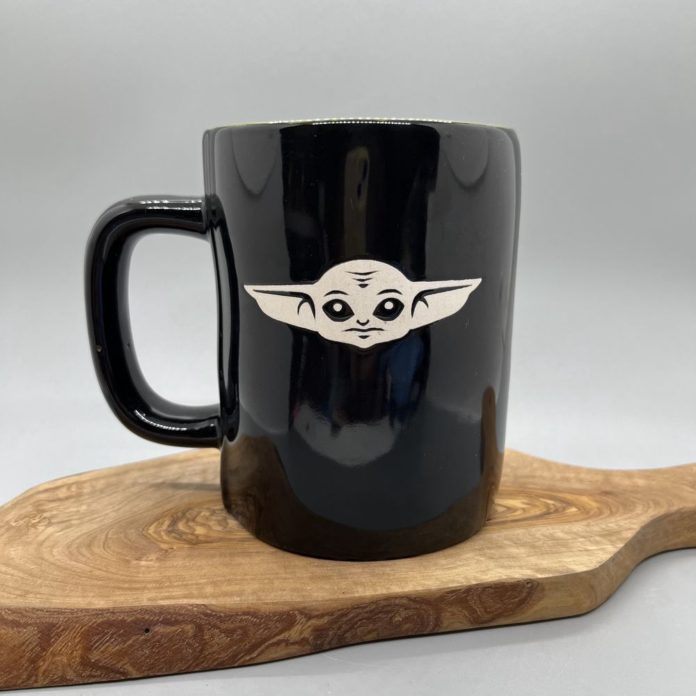 Baby Yoda Grogu Mug Spelled Backwards Is Eeffoc Funny White Coffee cup