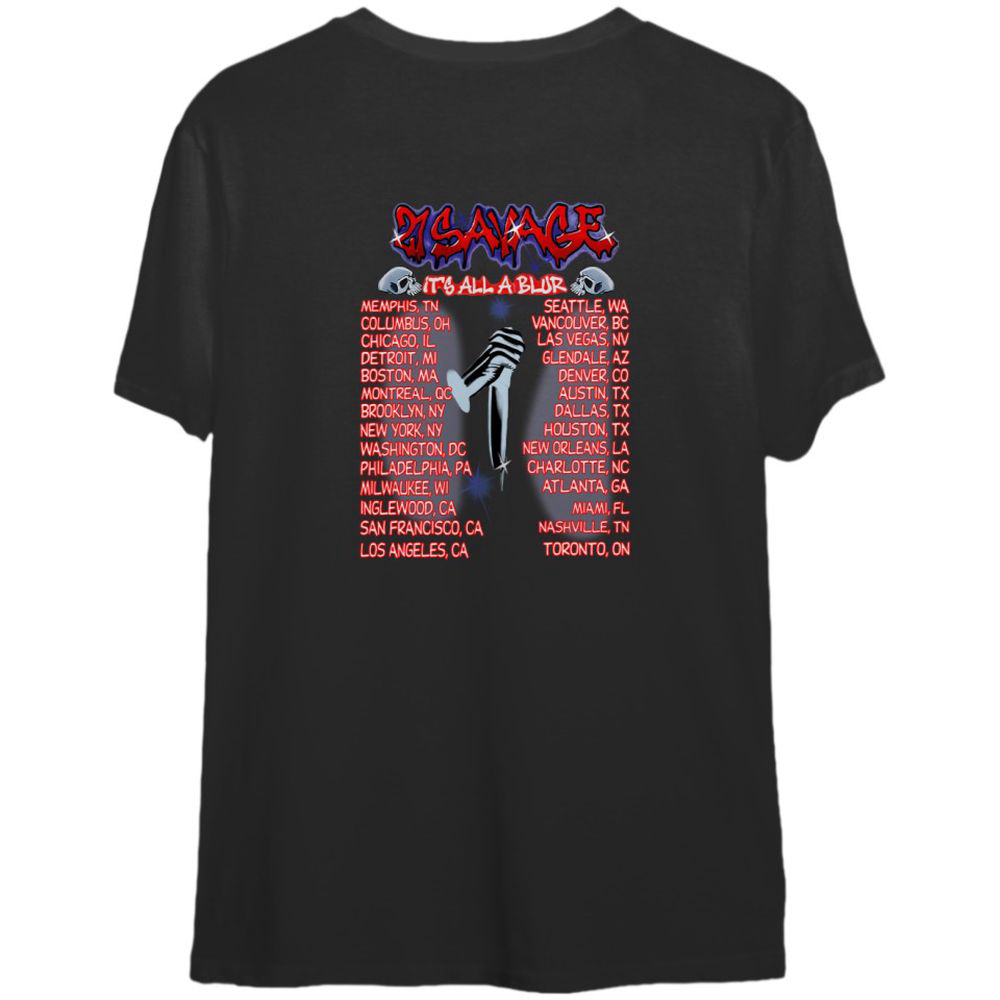 Drake 21 Savage Shirt, Slaughter Gang Its Blur Tour 2023 Music Tour T Shirt