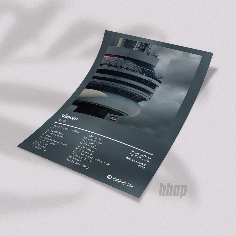 Drake – Views – Album Cover Poster, Best Gift For Home Decoration