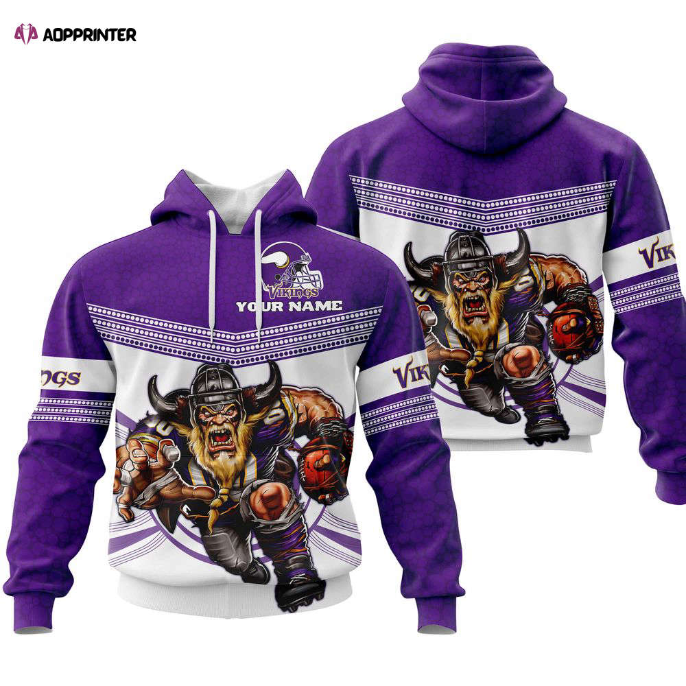 Fathead Mascot Hoodie  Personalized- Minnesota Vikings, For Men And Women
