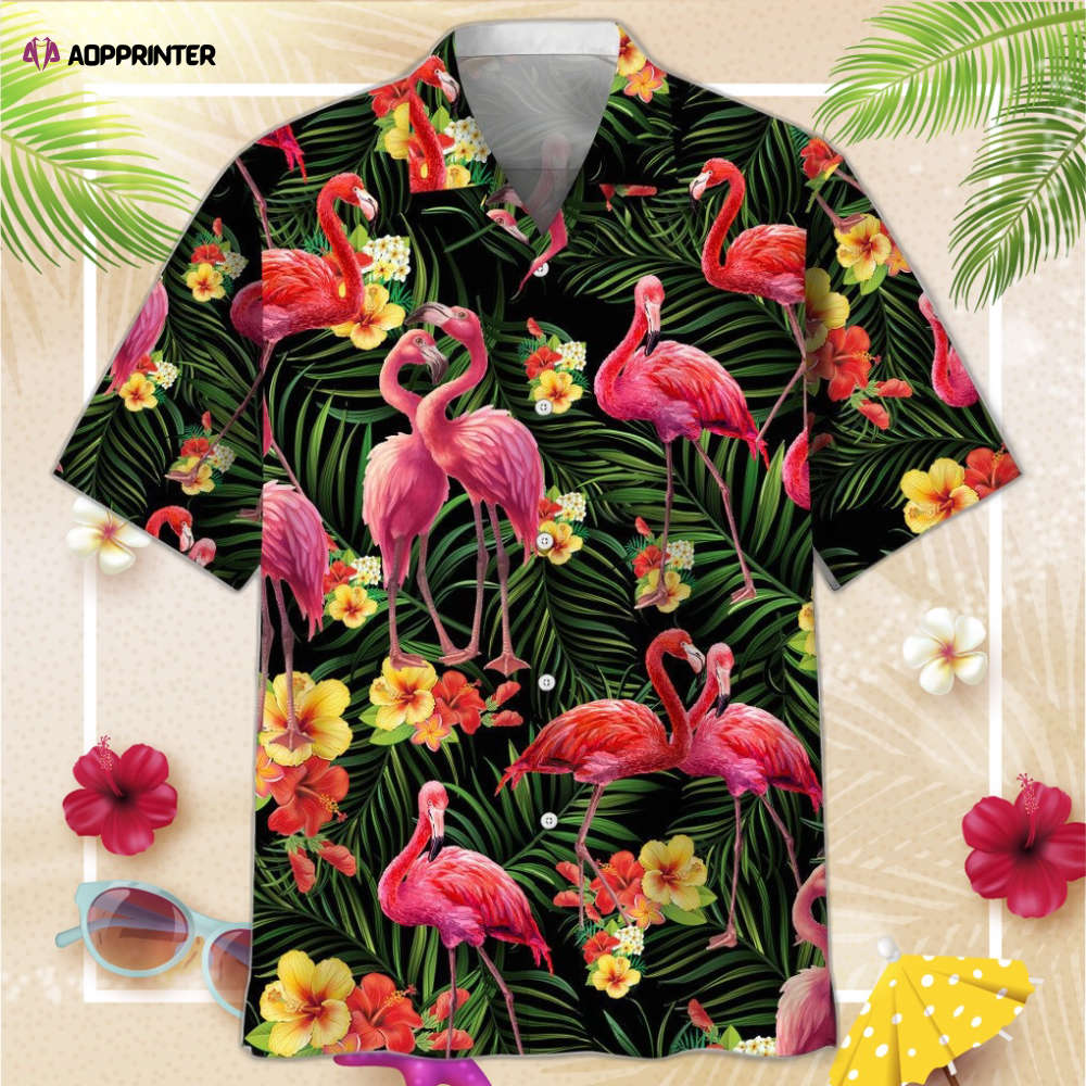 Flamingo Nature Tropical Hawaiian Shirt, Gift For Men Women