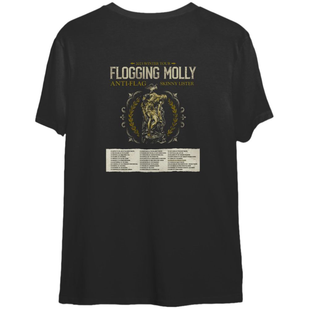 Flogging Molly 2023 Winter Tour T-Shirt, Flogging Molly Band T-Shirt For Men And Women