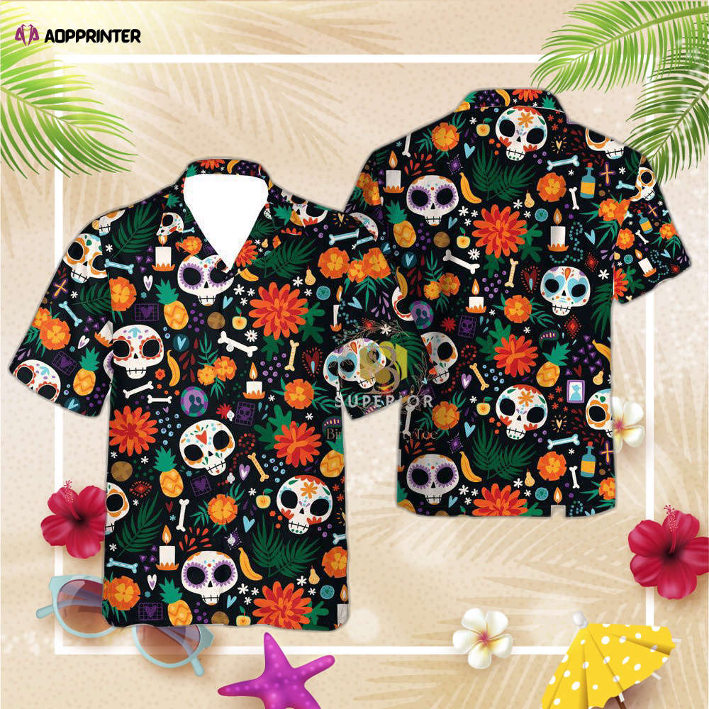 Floral DOTD Skull Hawaiian Shirt, Gift For Men And Women