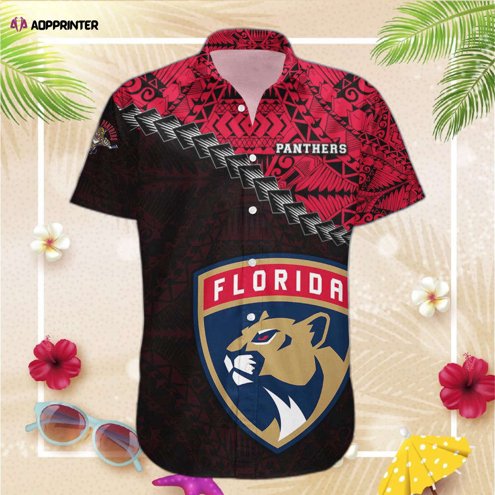 Florida Panthers Hawaii Shirt Set Grunge Polynesian Tattoo – NHL