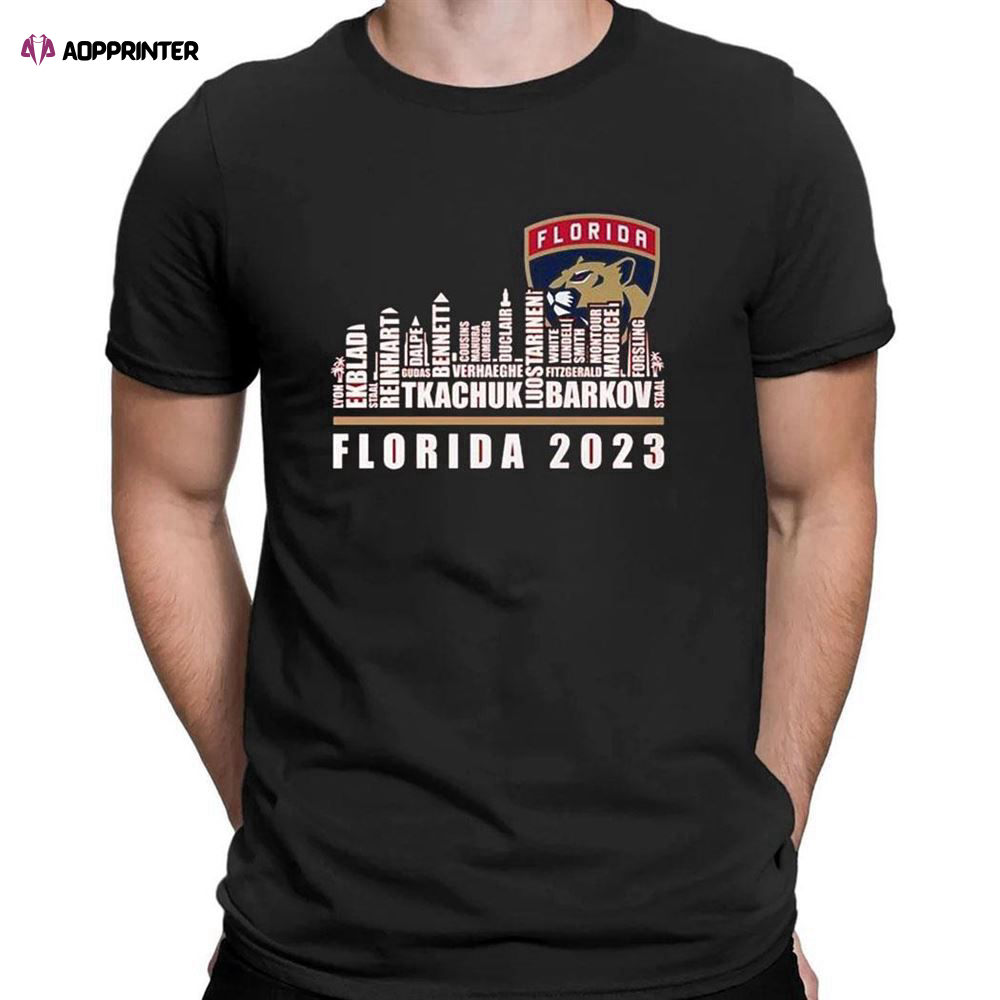 Florida Panthers Skyline Players Name 2023 T-shirt For Men Women