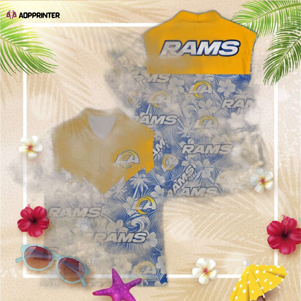 Football American Hawaii Shirt Tropical Beach Tree Los Angeles Rams