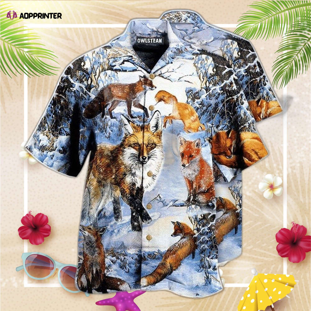 Fox In Snow Hawaiian Shirt, Gift For Men And Women