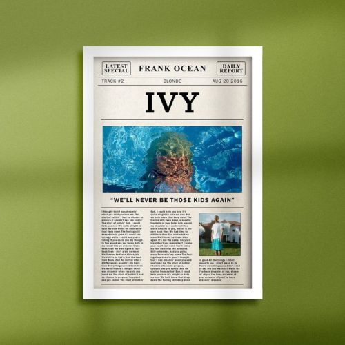 Frank Ocean Retro Newspaper Ivy  Poster – For Home Decor