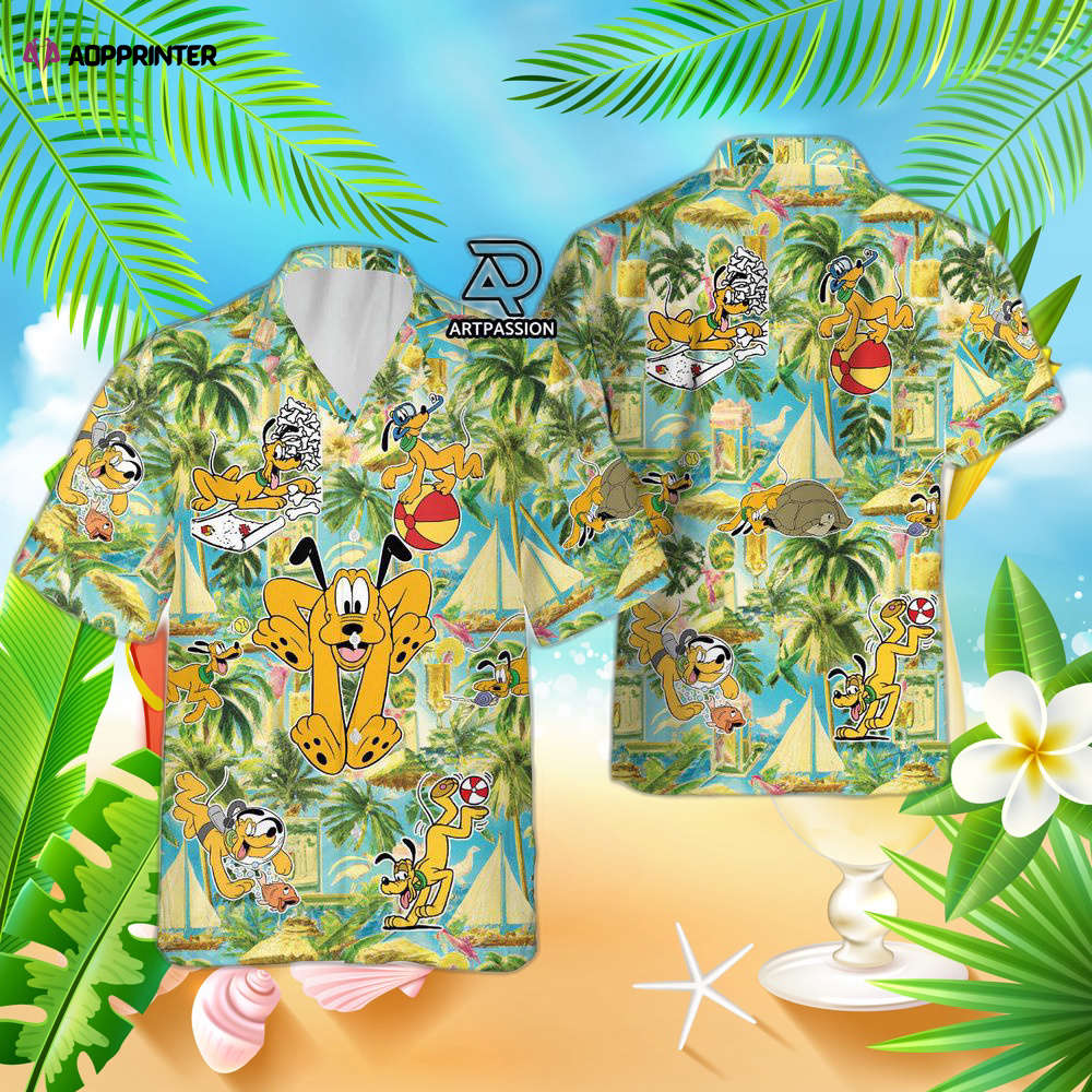 Funny Disney Pluto, For Men Women Hawaiian Shirt, Pluto Tropical Aloha, For Men Women