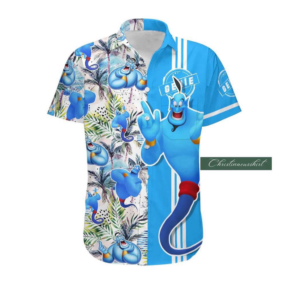 Genie Hawaiian Shirt, Disney Genie Button Shirt, Genie Aladdin Shirt, For Men Women