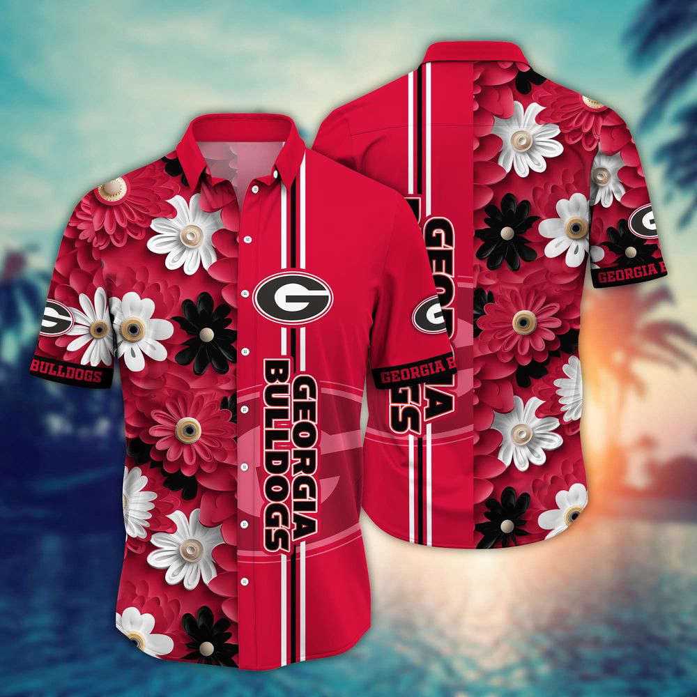 Georgia Bulldogs NCAA1 Flower Hawaii Shirt, Best Gift For Men Women