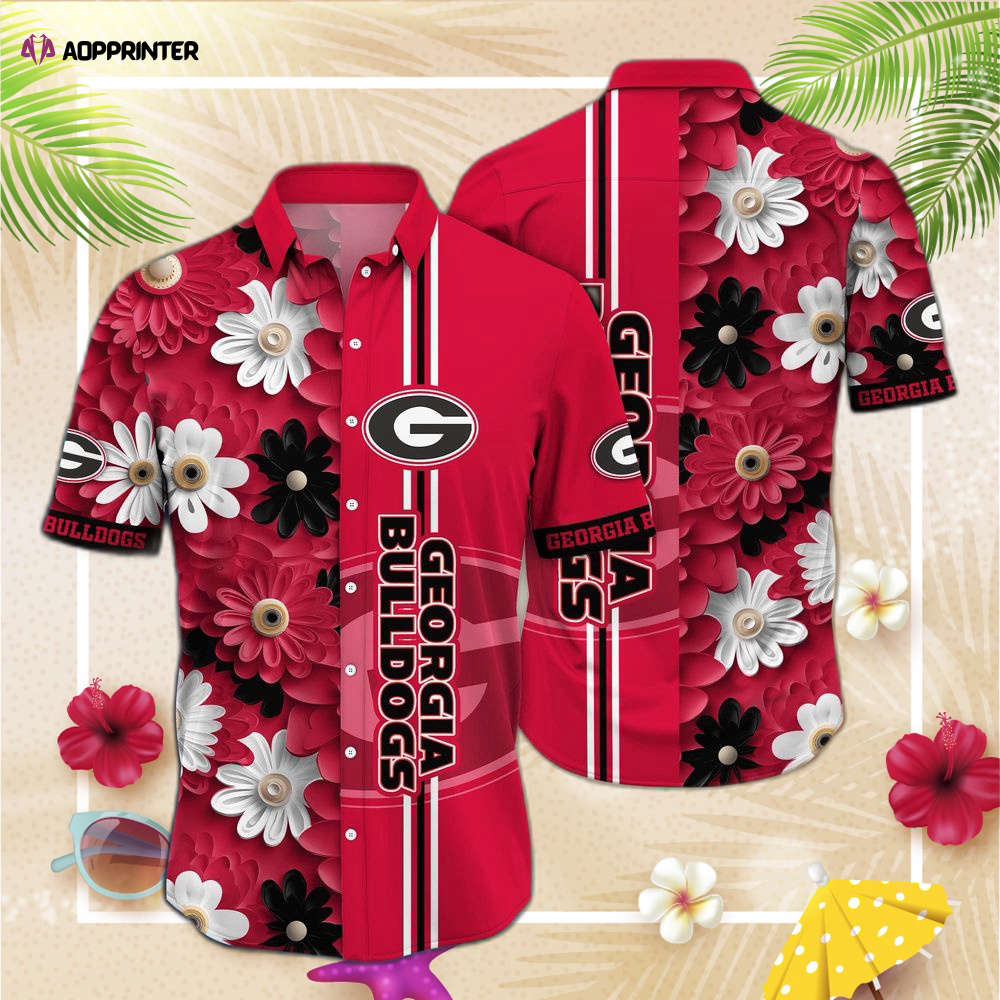 Georgia Bulldogs NCAA1 Flower Hawaii Shirt, Best Gift For Men Women