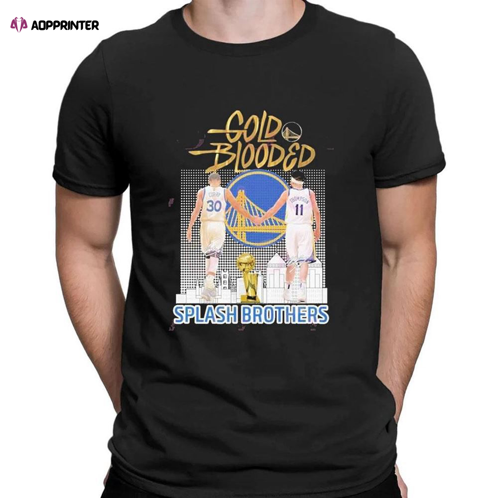 Gold Blooded Splash Brothers Stephen Curry And Klay Thompson 2023 Nba Playoff T-Shirt For Fans