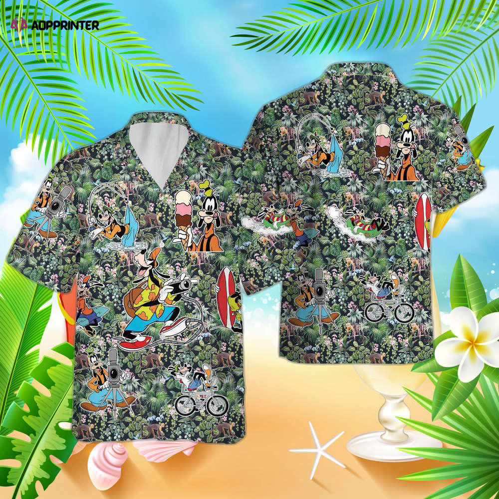 Disney Mickey Aloha Button Up Shirt, Tropical Hawaiian Shirt, For Men Women