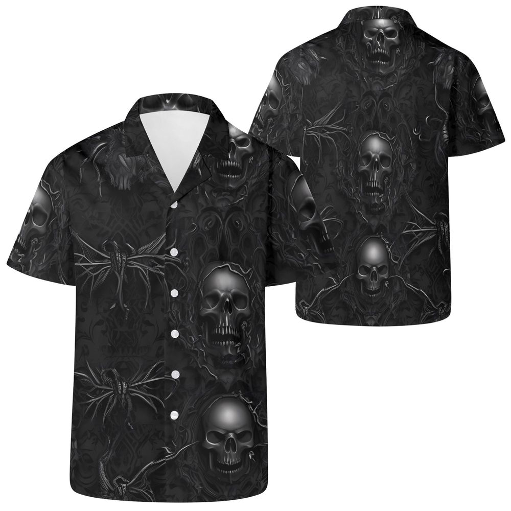 Gothic Skull Hawaiian Shirt, Gift For Men Women Horror Aloha Shirt