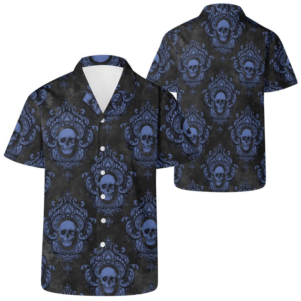 Gothic Skull Hawaiian Shirt, Gift For Men Women Horror Aloha Shirt