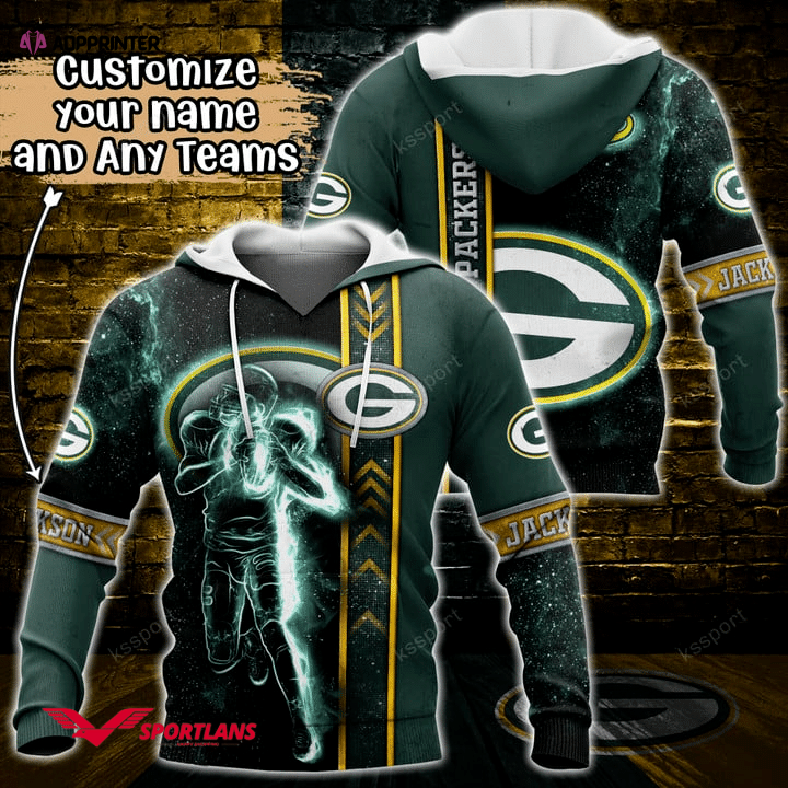 Green Bay Packers NFL Custom Name 3D Hoodie, Best Gift For Men And Women