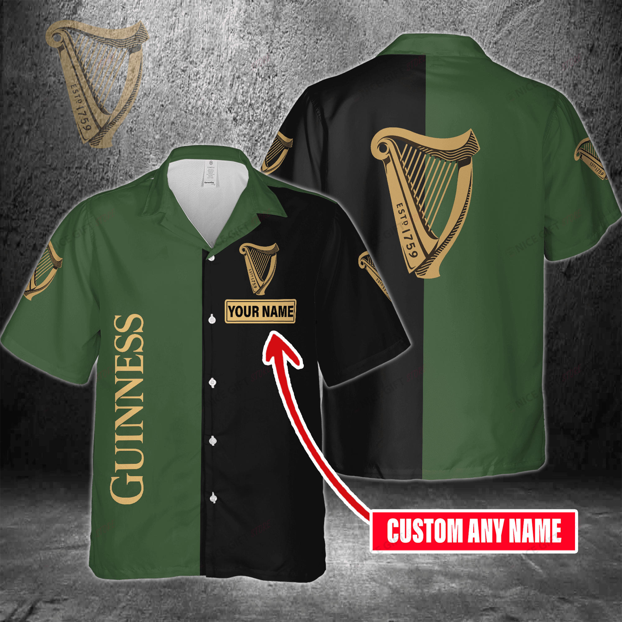 Guinness Custom Name Hawaiian Shirt  For Men And Women