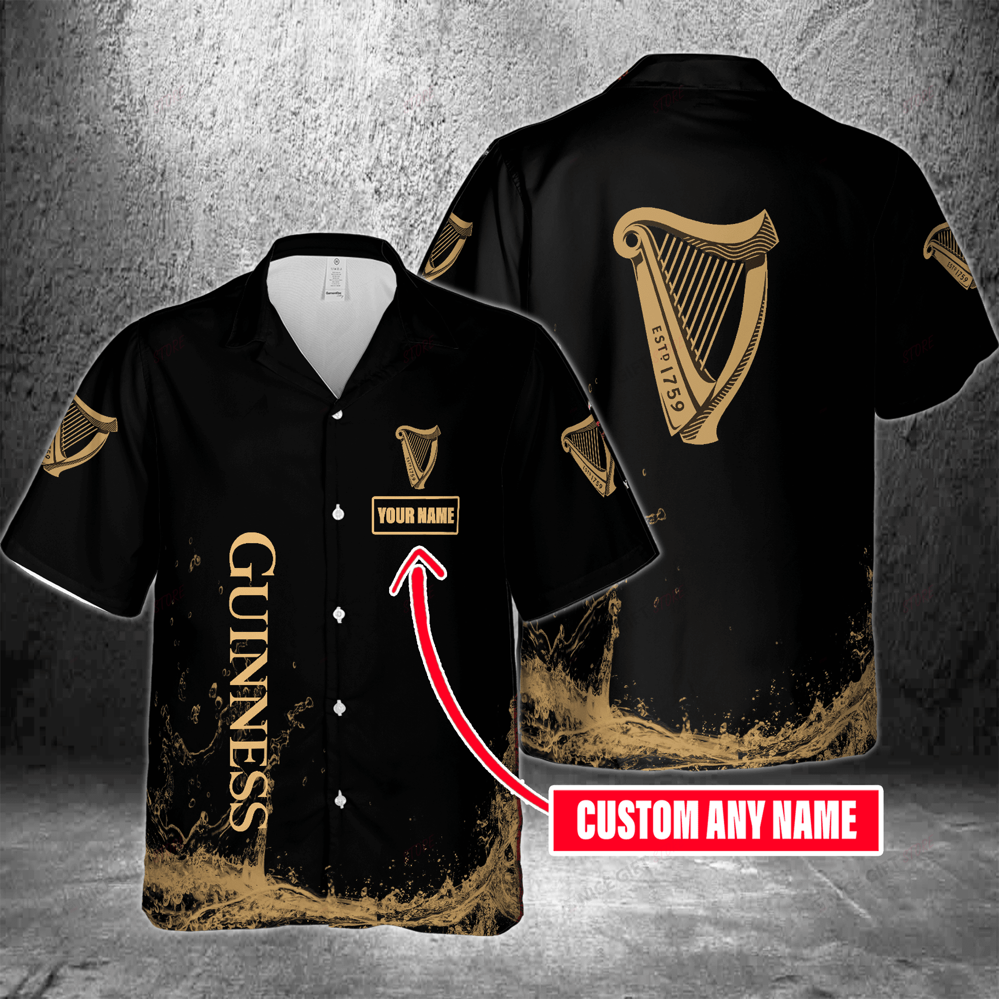 Guinness Custom Name Hawaiian Shirt  For Men And Women