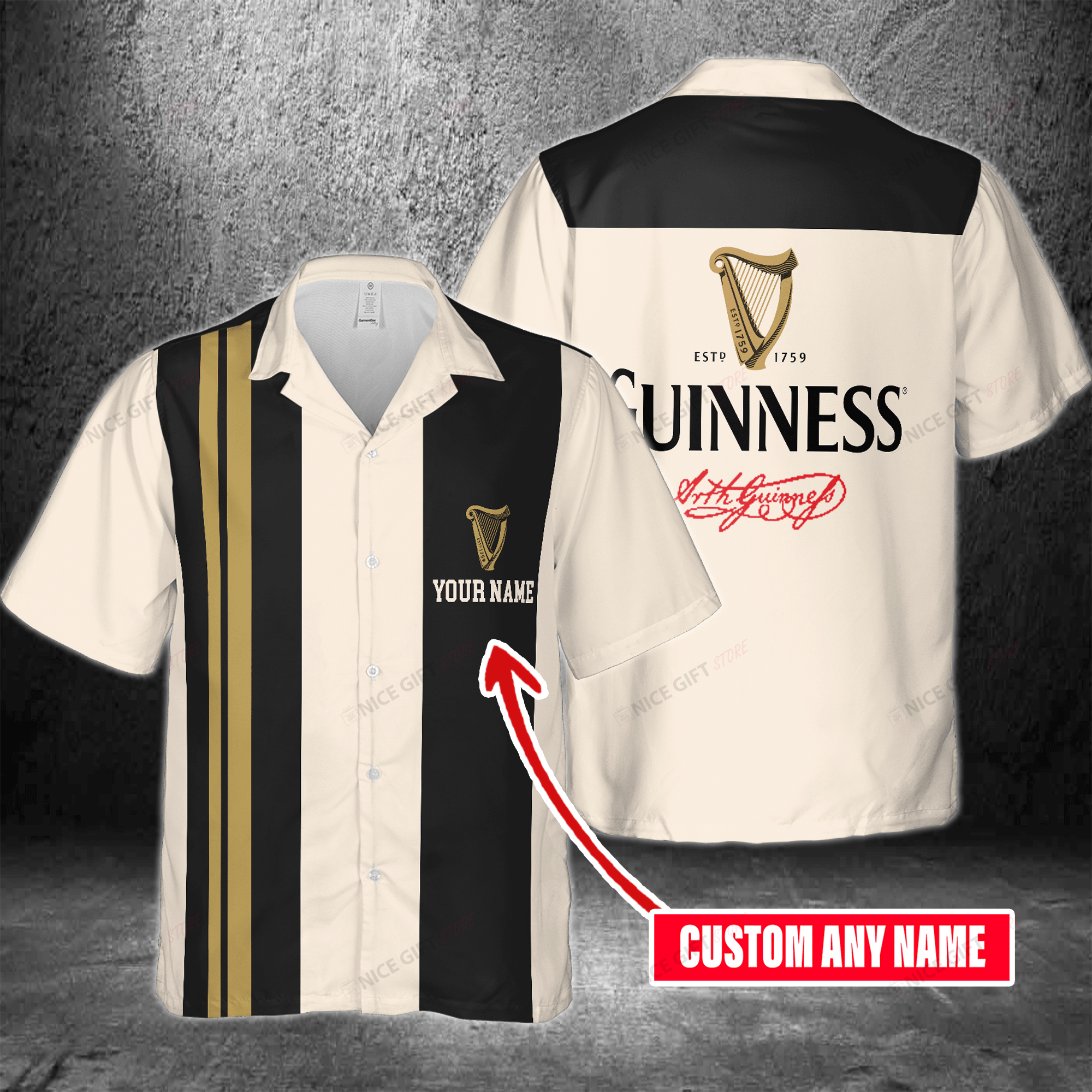 Guinness Custom Name Hawaiian Shirt  For Men And Women