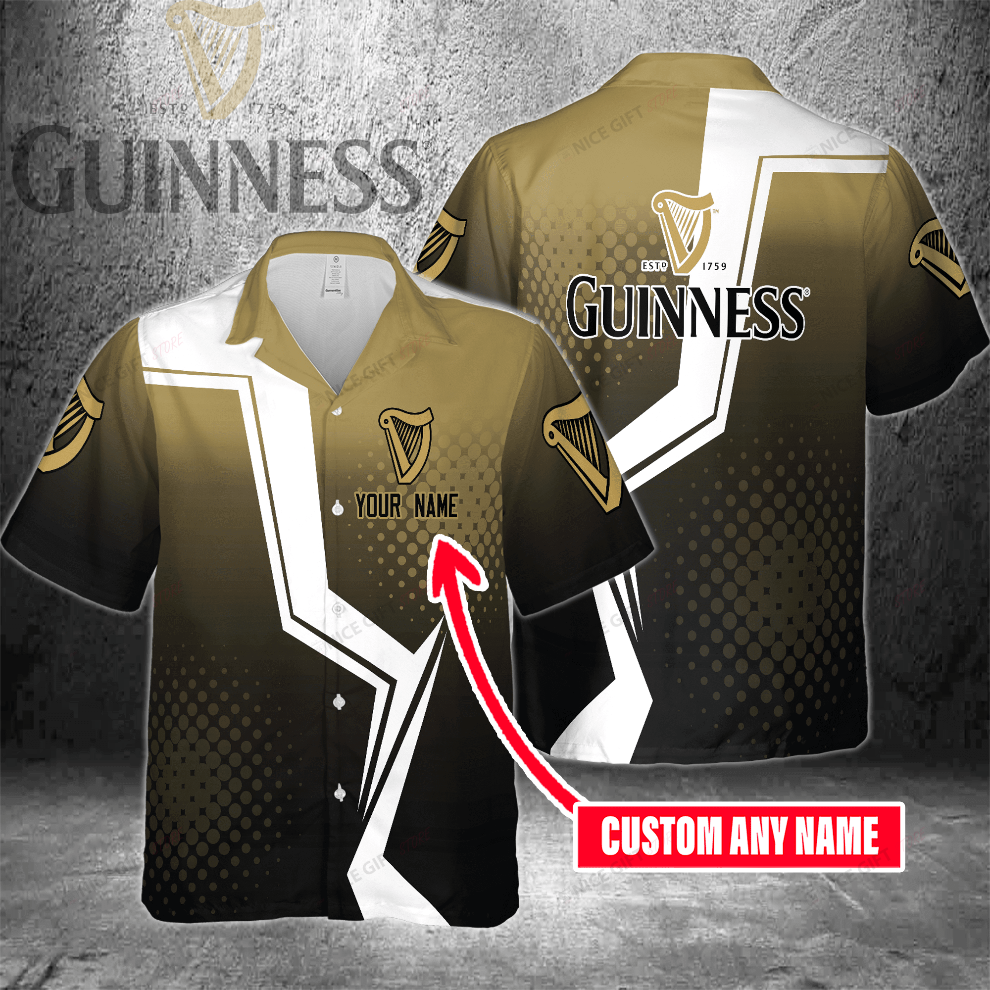 Guinness Custom Name Hawaiian Shirt  For Men And Women