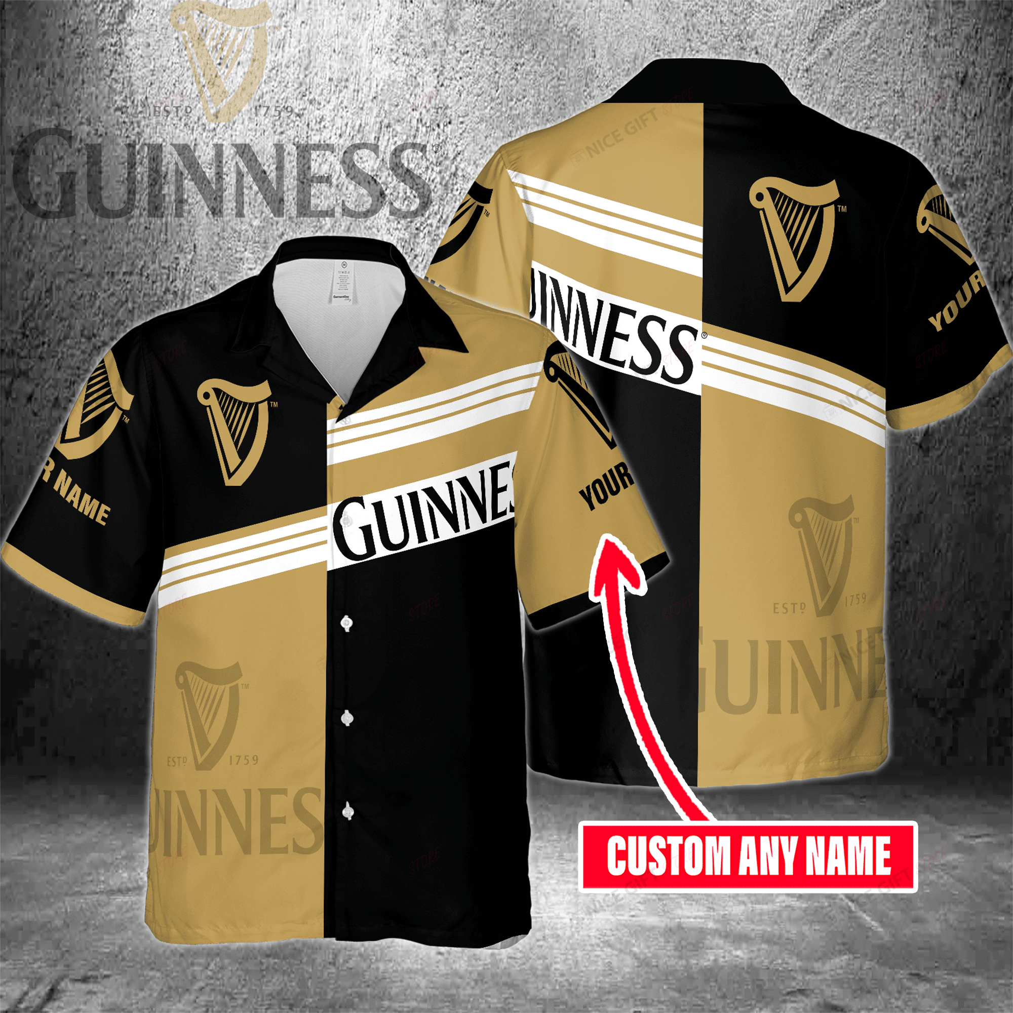 Guinness Custom Name Hawaiian Shirt For Men And Women