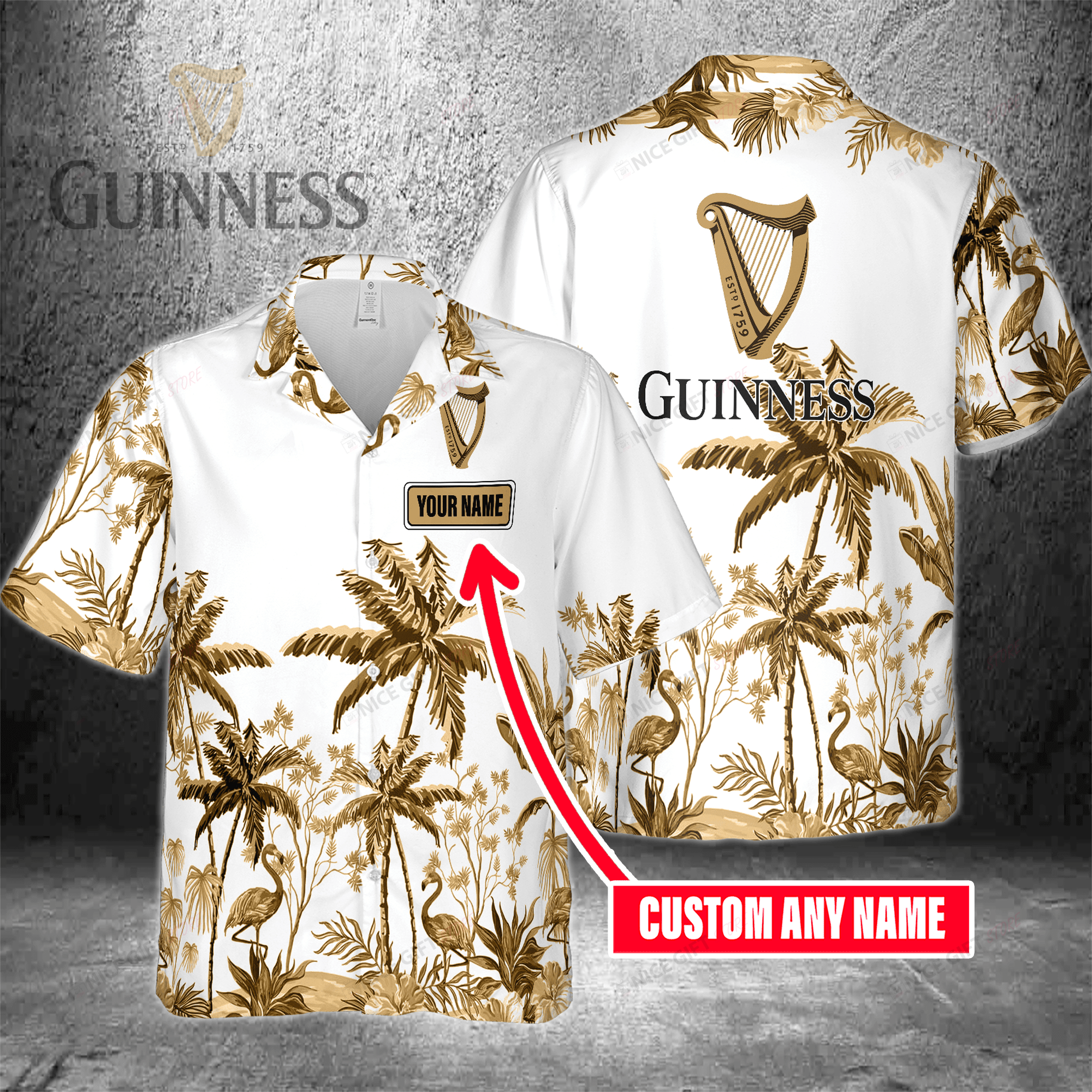 Guinness Custom Name Hawaiian Shirt For Men And Women