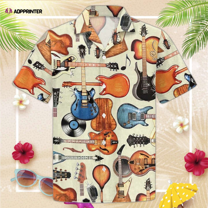 Guitar Bling Hawaiian Shirt For Guitar Lover, Haiwaiian Shirt