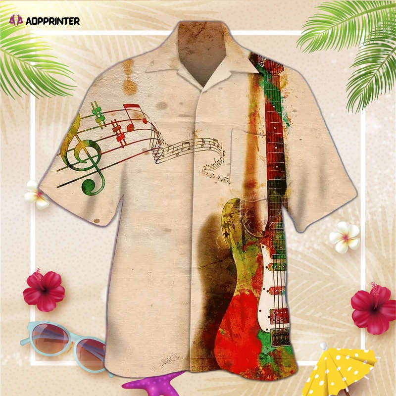 Guitar & Phonogram Hawaiian Shirt, Gift For Men Womens