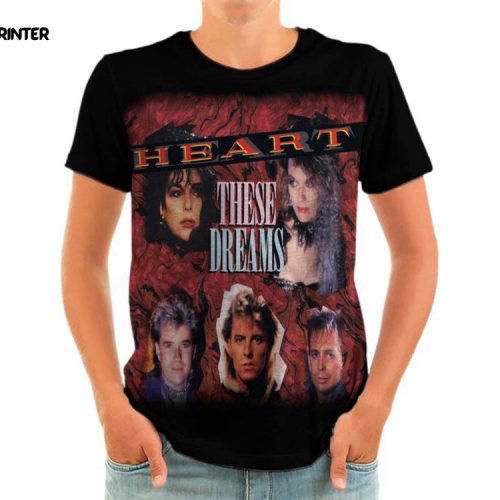 Heart Rock Legends Music 3D Tshirt