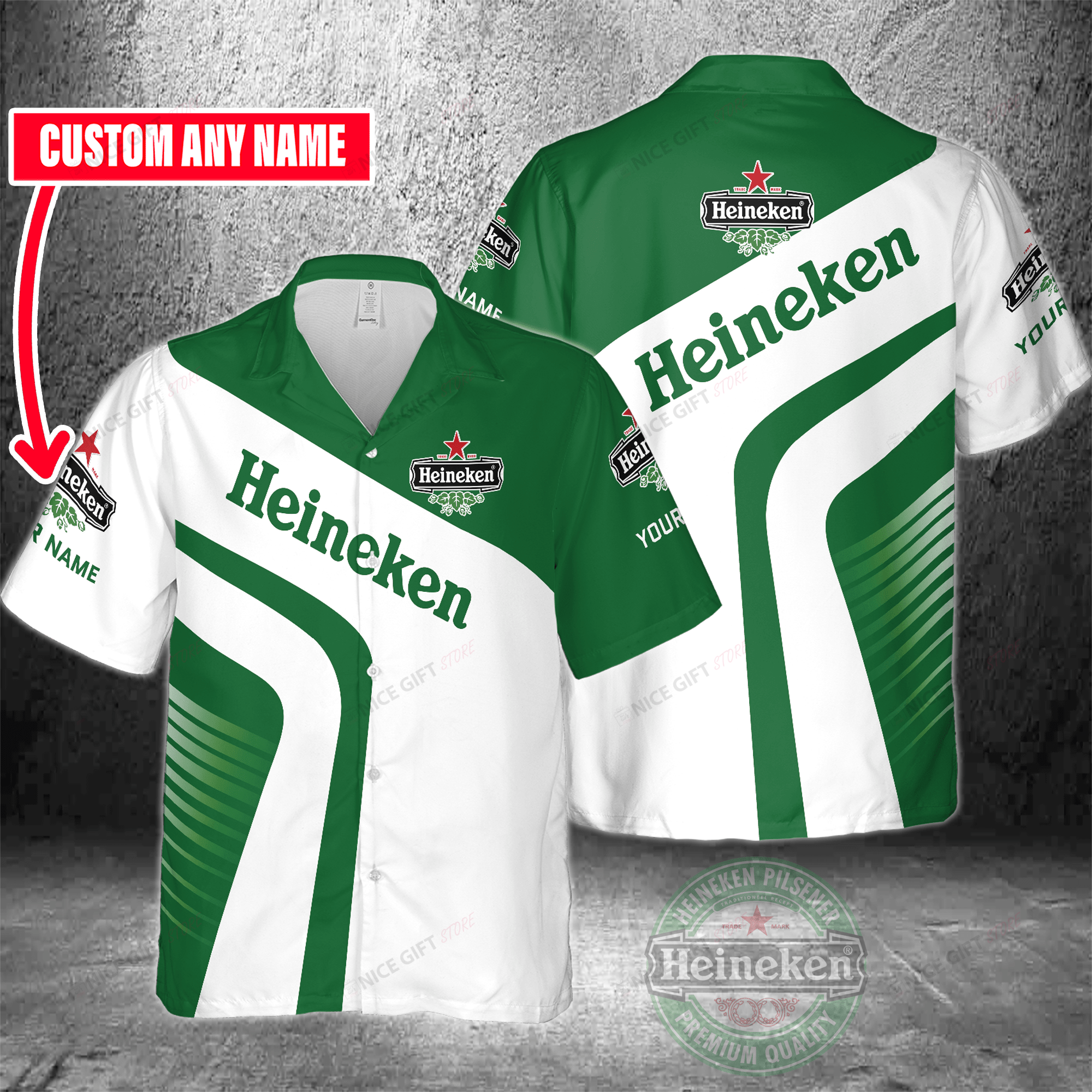 Heineken Custom Name Hawaiian Shirt For Men And Women