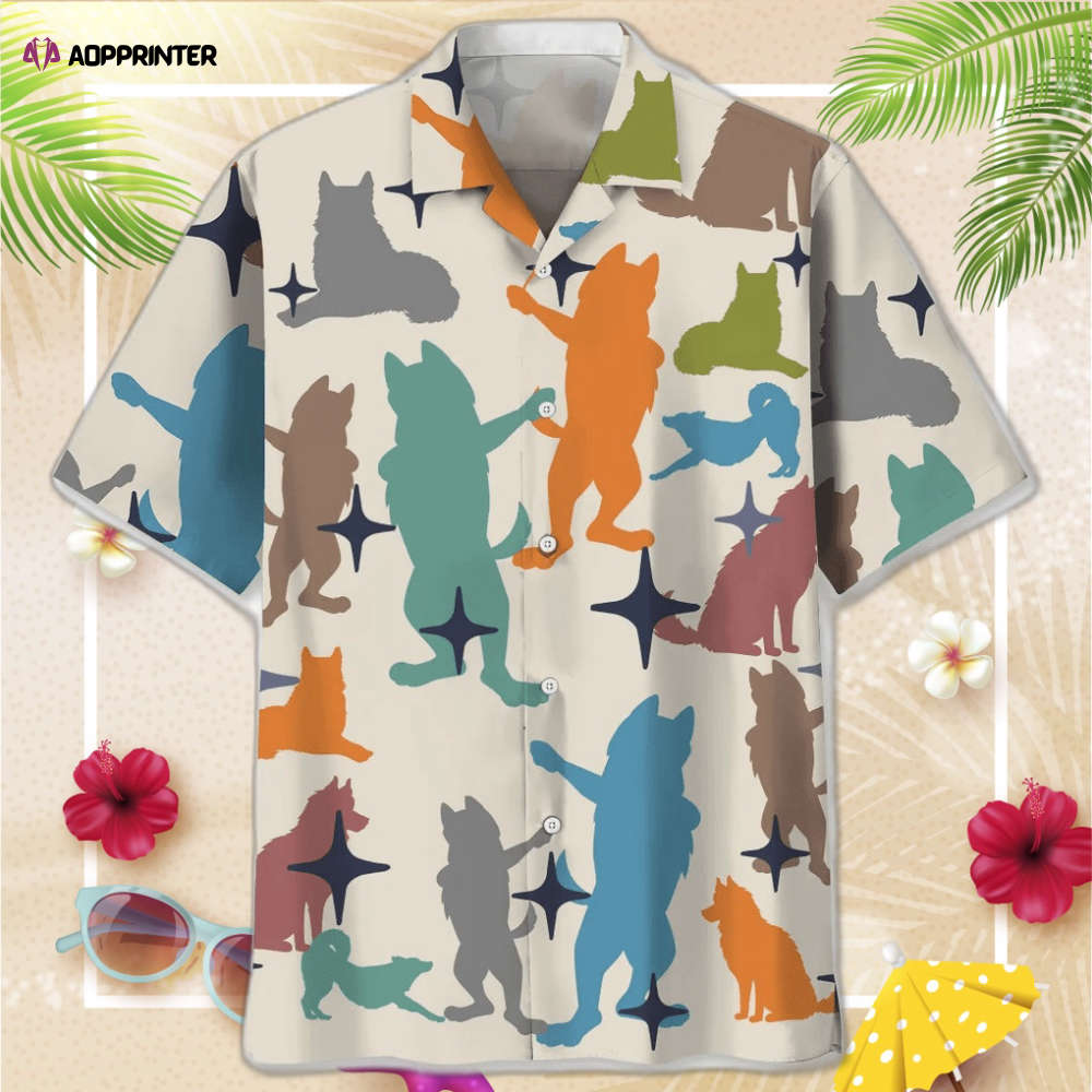 Husky Colorful Hawaiian Shirt, Gift For Men Women