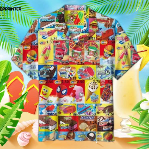 Ice Cream 5 Hawaiian Shirt, Men’s 3d Hawaiian Shirt For The Summer Beach Vibes