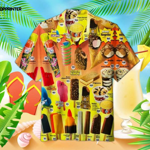 Ice Cream 9 Hawaiian Shirt, Men’s 3D Hawaiian Shirt For The Summer Beach Vibes