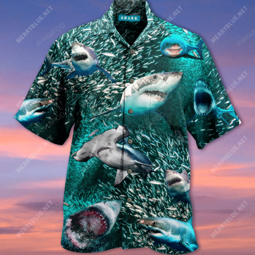 In A World Full Of Fish, Be A Shark Unisex Hawaiian Shirt, Gift For Men And Women