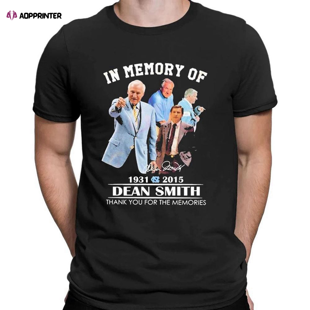 In Memory Of 1931 – 2015 Dean Smith Thank You For The Memories Signature T-shirt For Men Women